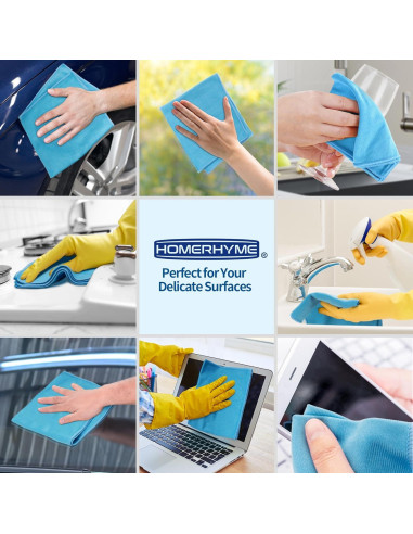 HOMERHYME Paños de Microfibra 40x35 cm, Paquete de 6