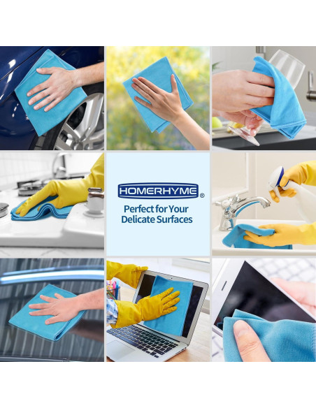 HOMERHYME Paños de Microfibra 40x35 cm, Paquete de 6