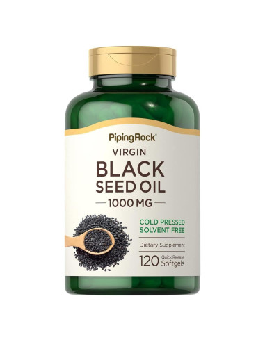 Cápsulas de Gel Blando Piping Rock Aceite Semilla Negra 1000mg 120 Unidades