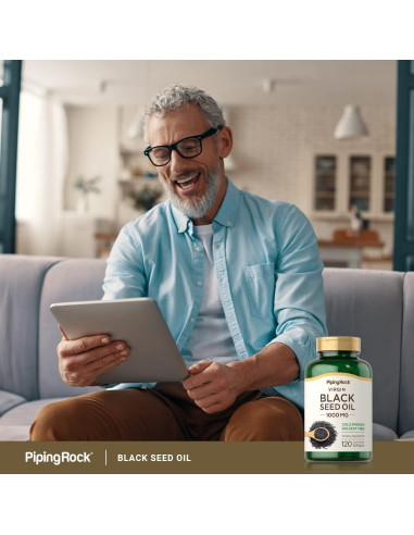 Cápsulas de Gel Blando Piping Rock Aceite Semilla Negra 1000mg 120 Unidades