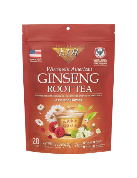 Té de Ginseng Americano Príncipe de la Paz 28 Bolsitas