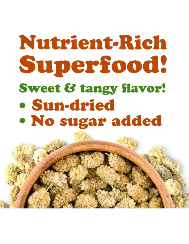 Moras Blancas Secas Orgánicas Food to Live 0.91 kg - Sin OGM