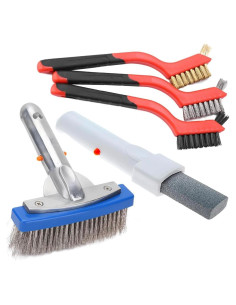 Kit de limpieza para piscina Katikies - 5 piezas con cepillo y piedra pómez