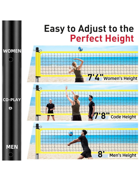 Red de Voleibol Portátil Wiseek VBN-32x8FT Aluminio 9.75m