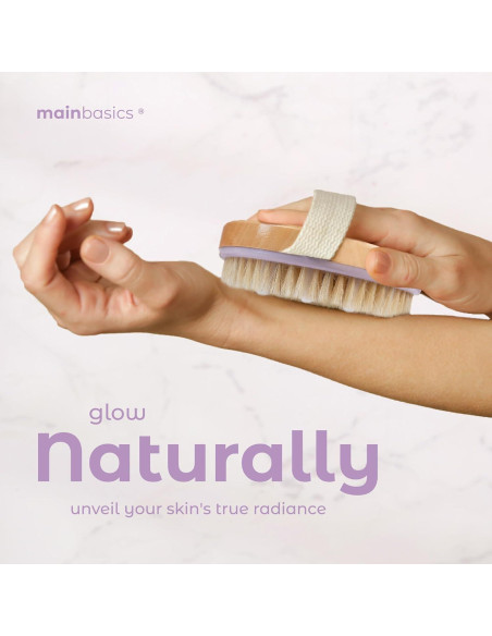 Cepillo Corporal Exfoliante MainBasics con Cerdas Naturales 10.8cm