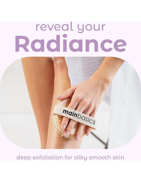 Cepillo Corporal Exfoliante MainBasics con Cerdas Naturales 10.8cm