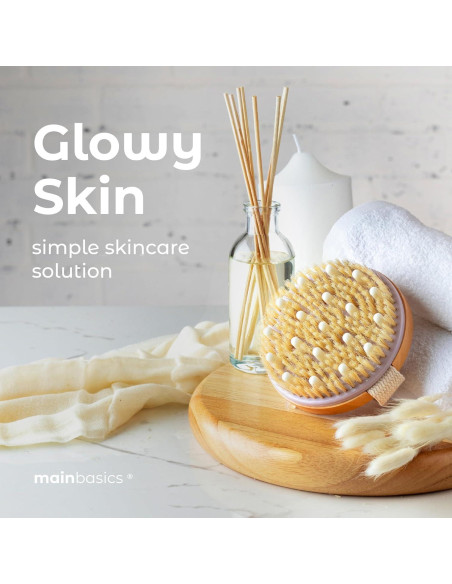 Cepillo Corporal Exfoliante MainBasics con Cerdas Naturales 10.8cm