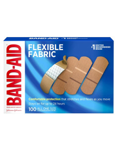 Curitas Estériles Banda-Aid de Tela Flexible 100 Unidades
