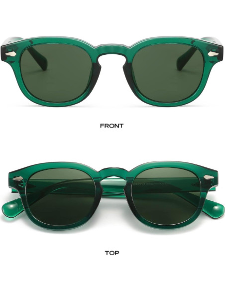 Gafas de Sol Gtand Unisex Retro 46mm UV400 Montura Verde