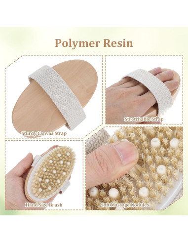 10 Cepillos Secos Exfoliantes Mekueeex para el Cuerpo