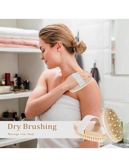 10 Cepillos Secos Exfoliantes Mekueeex para el Cuerpo