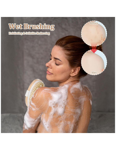 10 Cepillos Secos Exfoliantes Mekueeex para el Cuerpo