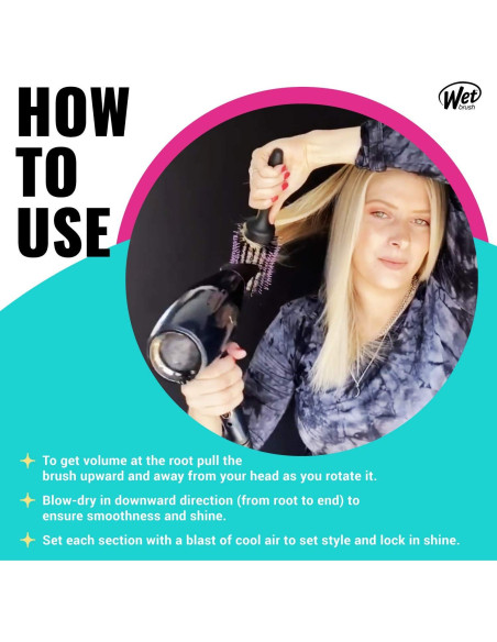 Cepillo Redondo Wet Brush BreakFree - Secado Rápido 30 cm