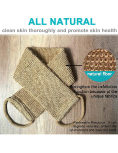 Exfoliante de Espalda de Cáñamo Mr.Cui'shop 79x12cm Doble Cara 2