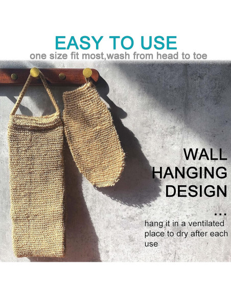 Exfoliante de Espalda de Cáñamo Mr.Cui'shop 79x12cm Doble Cara