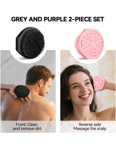 Juego de 2 Esponjas de Silicona HAYSNA Doble Cara Exfoliante 2