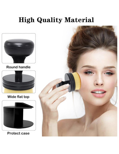 Brocha de Maquillaje Kabuki Falliny - Cobertura Completa Portátil