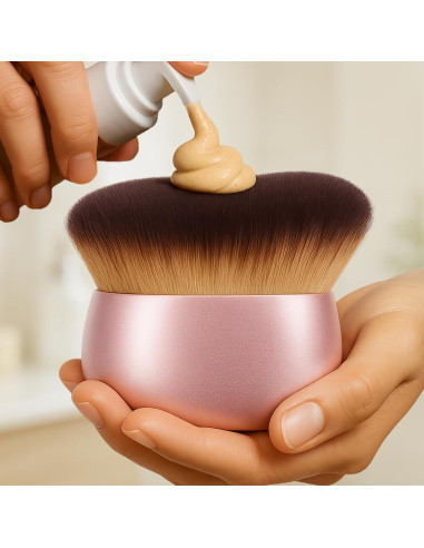 Brocha Kabuki Autobronceador OriginButy Rosa Cerdas Suaves