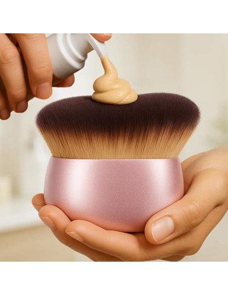 Brocha Kabuki Autobronceador OriginButy Rosa Cerdas Suaves