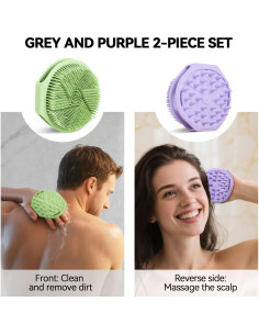 Juego de 2 Esponjas de Silicona HAYSNA Doble Cara Exfoliante 2