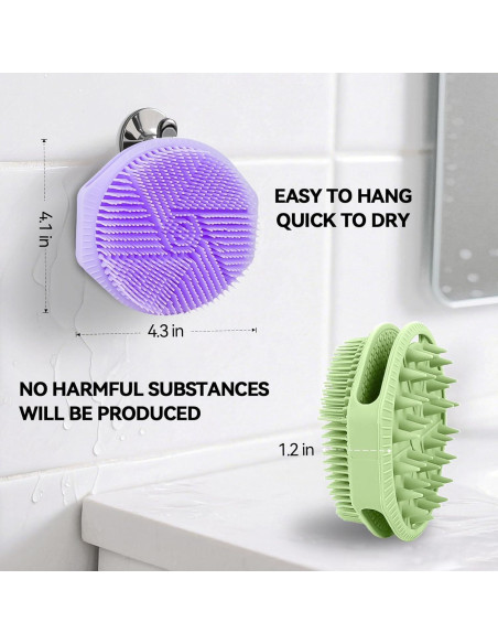 Juego de 2 Esponjas de Silicona HAYSNA Doble Cara Exfoliante