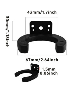 Soporte de Clip para Micrófono 2PCS Metal Negro 43mm ID 2