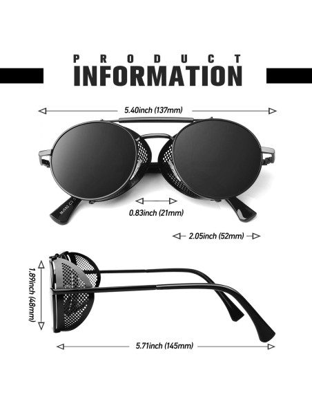 Gafas de sol retro polarizadas SUNIER S92 con escudos laterales