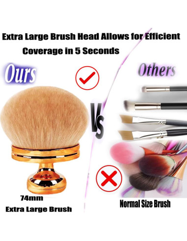 Brocha de Maquillaje Corporal Extra Grande AM RIGHT THIRTY 8.13 cm Oro Rosa