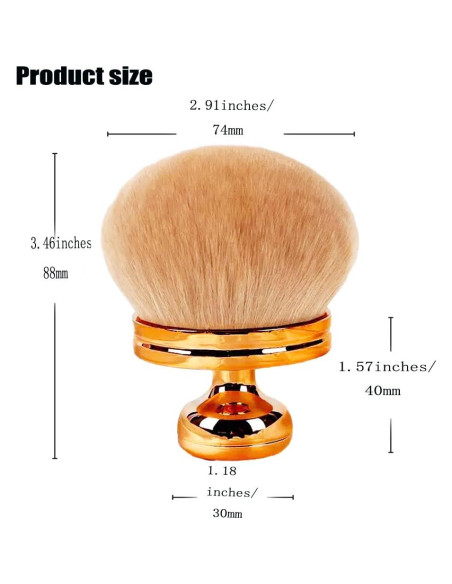 Brocha de Maquillaje Corporal Extra Grande AM RIGHT THIRTY 8.13 cm Oro Rosa