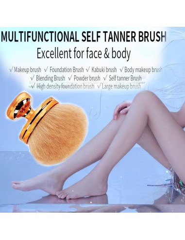 Brocha de Maquillaje Corporal Extra Grande AM RIGHT THIRTY 8.13 cm Oro Rosa