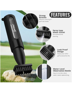 Cepillo Limpiador de Palos de Golf SPOROKET con Botella Presurizada 2