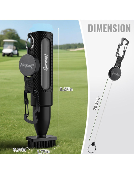 Cepillo Limpiador de Palos de Golf SPOROKET con Botella Presurizada