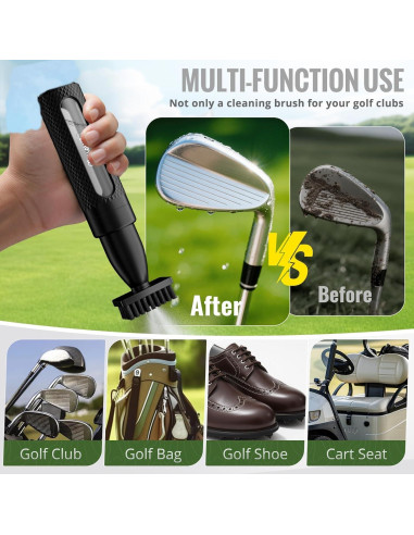 Cepillo Limpiador de Palos de Golf SPOROKET con Botella Presurizada