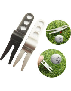 Herramienta de reparación de divots Juroicessry plata compacta 2