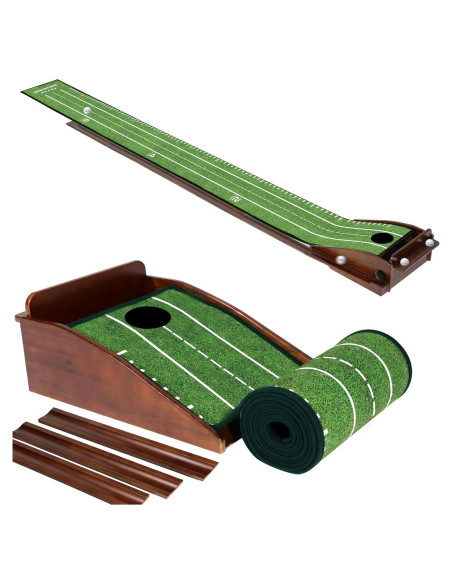 Alfombra de Putting Dachenus para Golf Interior con Devolución Automática