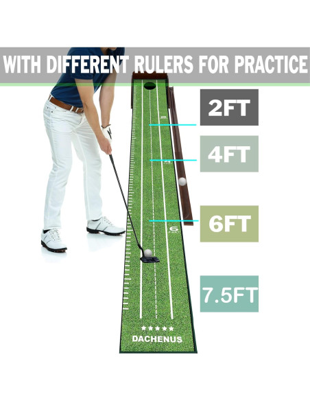 Alfombra de Putting Dachenus para Golf Interior con Devolución Automática