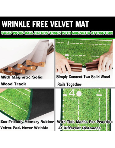 Alfombra de Putting Dachenus para Golf Interior con Devolución Automática