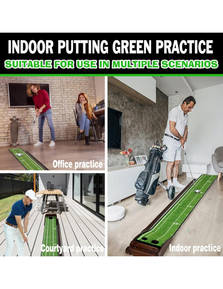 Alfombra de Putting Dachenus para Golf Interior con Devolución Automática