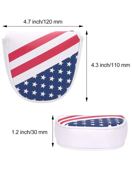 Cubierta de Putter Mallet Barudan Golf USA Magnética 11.94 cm