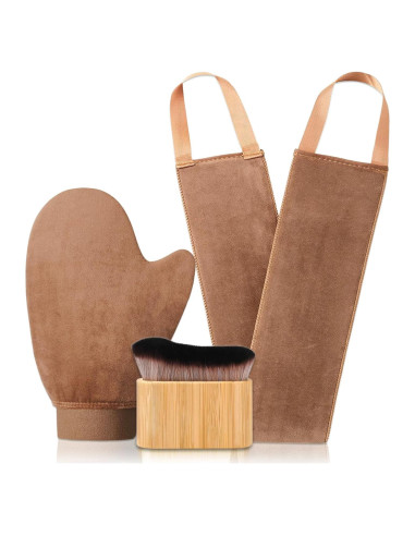 Kit 3 en 1 de Mitones de Autotanning KELILO - Aplicador y Brocha