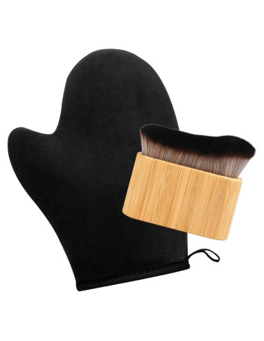 Kit de bronceado automático KELILO - Mitón y cepillo kabuki