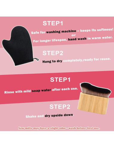 Kit de bronceado automático KELILO - Mitón y cepillo kabuki