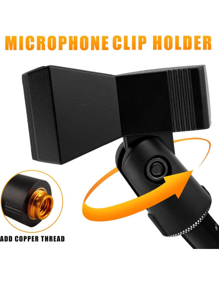 Soporte de Clip de Micrófono Universal Coufce Ajustable Negro
