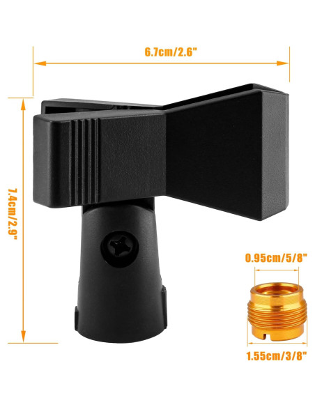 Soporte de Clip de Micrófono Universal Coufce Ajustable Negro