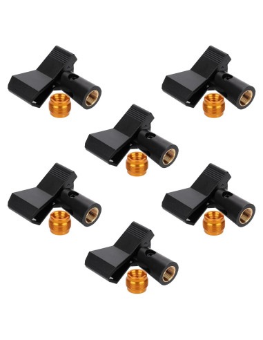 6 Clips de Micrófono Ajustables + 6 Adaptadores Universal