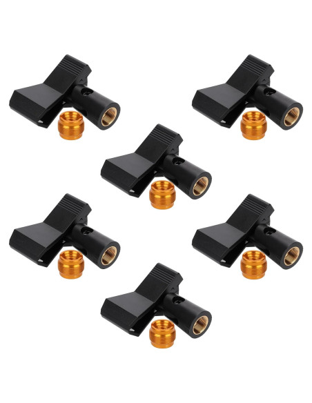 6 Clips de Micrófono Ajustables + 6 Adaptadores Universal