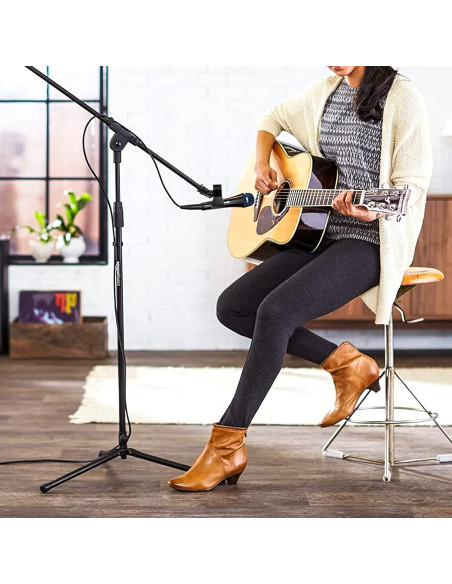 Soporte de Clip de Micrófono Universal Coufce Ajustable Negro