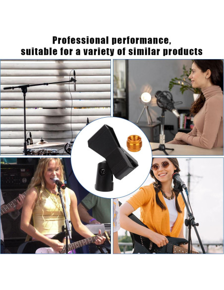 6 Clips de Micrófono Ajustables + 6 Adaptadores Universal