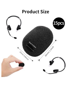 Paquete de 15 Filtros de Espuma para Micrófono Prasacco 28x22mm 2