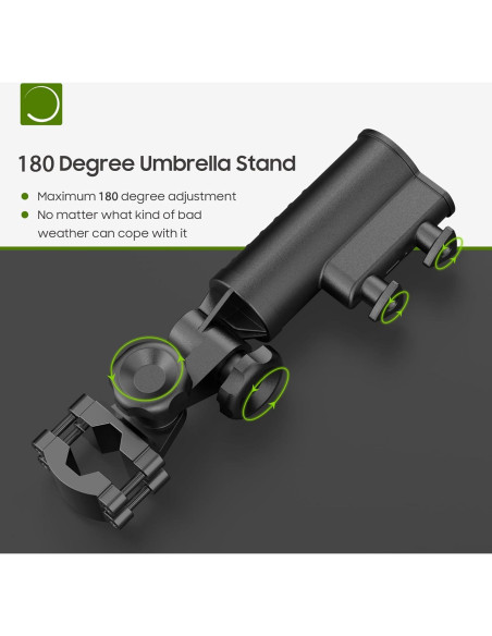 Soporte para Paraguas Universal 10L0L - Aluminio Negro 180